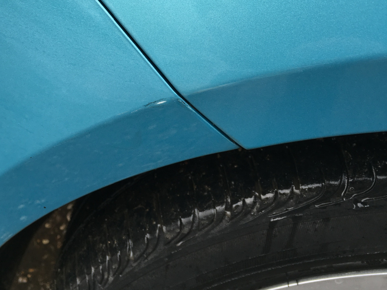 Example of car body paintwork damage